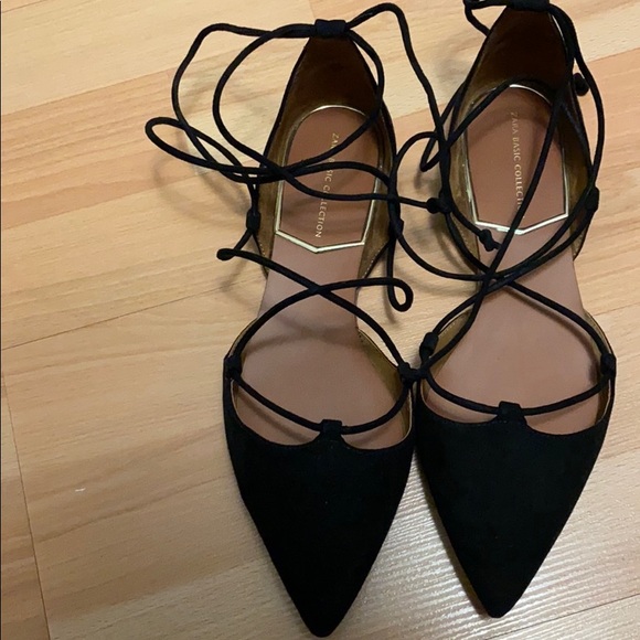 Zara lace up flats size 37/ US 6.5 - Picture 3 of 5